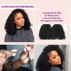 Cheveux humains vierges bruts Super Double Drawn pour tresses au crochet en vrac, extensions sans perte ni emmêlement, <span class=keywords><strong>prix</strong></span> direct usine - Product Image 4