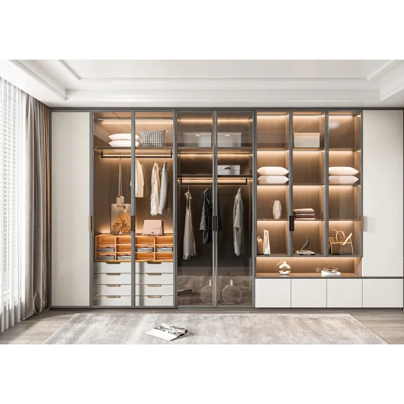 Benutzer definierte Luxus Hotel Kleider schrank Kleidung Organizer Modern Style Weiß Holz schrank Schlafzimmer Schränke Schrank