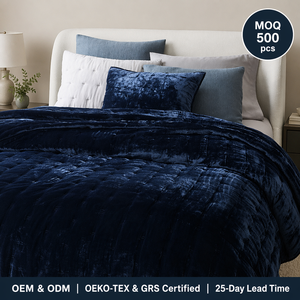 Set Copripiumino di Alta Qualità per Camera da Letto, Trapunta in <span class=keywords><strong>Velluto</strong></span> Lussuoso Tinta Unita con Federe - Product Image 1