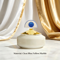 Bonbonnière Myrtille en Onyx Blanc Naturel avec Couvercle en Cristal Doré Facetté – Boîte à Bonbons Décorative de Luxe pour Bijoux et Objets de Table