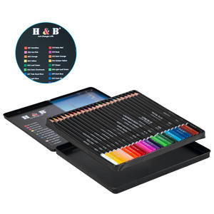 Lápices de Colores <span class=keywords><strong>a</strong></span> Base de Aceite, 24 Colores, Juego en Caja de Hierro, Colores Surtidos, Materiales de <span class=keywords><strong>Dibujo</strong></span> Artístico, Venta Directa de Fábrica Transfronteriza - Product Image 3