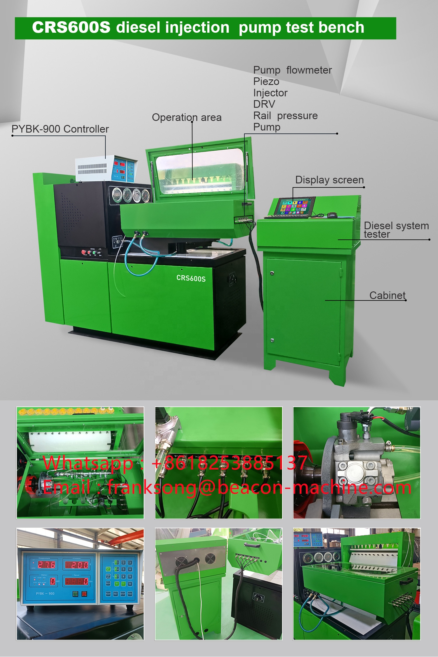 Ghế Thử Bơm Phun Nhiên Liệu Diesel Cơ Học Truyền Thống EURO II 12PSB Với Băng Thử Nghiệm Kim Phun Common Rail CRS600S