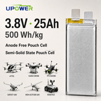 Cellule de batterie semi-solide NMC NCM ULi 500Wh/kg 3,8V 25Ah haute densité énergétique pour drone UAV, robotique et EVTOL