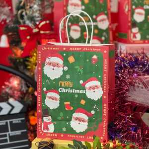 Bolsas de Papel Kraft Navideñas Personalizadas para Cafeterías, Tiendas de Bebidas, Entrega de Alimentos, Restaurantes, Laminación de Papel Blanco, Logotipos Impresos - Product Image 5