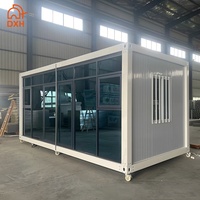 Maison préfabriquée modulaire démontable en conteneurs, à un ou deux étages, bureau en verre, appartement portable, dortoir
