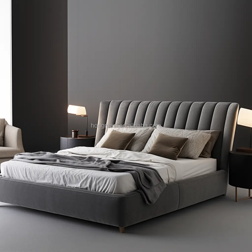 Nuovo design 2024 letto letto di lusso imbottito in pelle personalizzato doppio doppio doppio imbottito queen king size