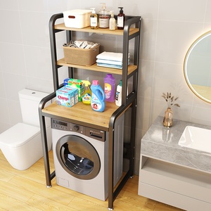 Étagère de rangement pour salle de bain pour bébé à 3 niveaux, comptoir <span class=keywords><strong>en</strong></span> métal et <span class=keywords><strong>en</strong></span> <span class=keywords><strong>bois</strong></span>, organisateur de jouets, support pour machine à laver, étagère de rangement pour toilettes - Product Image 5