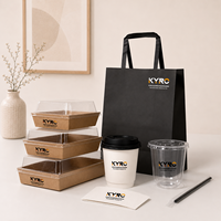 Ensemble complet d'emballages pour café à emporter, boîtes à charcuterie avec couvercle et gobelets à jus