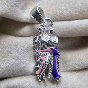 Colgante de Radha Krishna de Plata de Ley 925 más vendido, joyería hallmarked para devoción y amor - Product Image 1