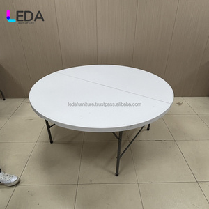 Decoración de mesa redonda plegable de alta calidad LEDA para eventos de boda mesa de comedor blanca con la mejor calidad - Product Image 1