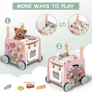 Marche-<span class=keywords><strong>bébé</strong></span> en bois 4-en-1 avec jouets à pousser, jouets sensoriels Montessori, jouets <span class=keywords><strong>pour</strong></span> apprendre à marcher <span class=keywords><strong>pour</strong></span> bébés filles et garçons - Product Image 3