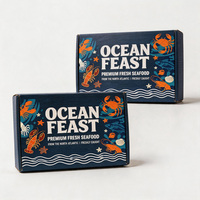 Boîte à fruits de mer personnalisée de luxe avec impression graphique, livraison rapide en 72h, boîte d'emballage alimentaire en carton ondulé imperméable
