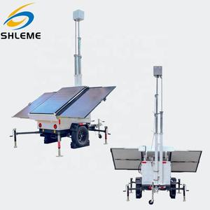 Torre de Iluminación Móvil SHLEME con Panel Solar de 450W*3, Montada en Remolque, con Mástil de 7m de Altura, para Trabajos Viales, CCTV - Product Image 5