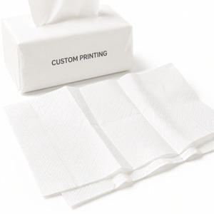 Mouchoirs en papier doux personnalisés, emballage plastique blanc, mouchoirs à tirer pour la maison et le bureau - Product Image 3