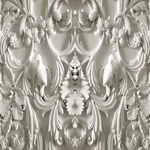 Peel and Stick Mural <strong>Wallpaper</strong> <strong>White</strong> Classic European Style <strong>Embossed</strong> 3D Stereo Living Room TV Background Wall Murals <strong>Wallpaper</strong> - Product Image 4