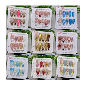 <span class=keywords><strong>Uñas</strong></span> Postizas Francesas con Diseño 3D <span class=keywords><strong>de</strong></span> Almendras <span class=keywords><strong>y</strong></span> <span class=keywords><strong>Flores</strong></span> Románticas, Estilo Pintura al Óleo, para Fiestas - Product Image 1