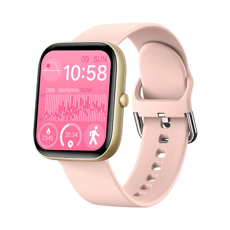 Gold case+pink strap
