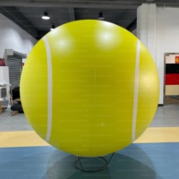 Balle de tennis gonflable géante de 6,5 pieds avec impression personnalisée LED pour publicité extérieure, grande taille pour la décoration de fêtes/carnavals sur le thème du sport