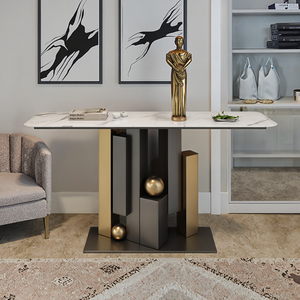 Mesa Consola Moderna de Metal y Madera para <span class=keywords><strong>Pasillo</strong></span> con Almacenamiento Iluminado para Pasillos Estrechos y Entradas de Casa - Product Image 6