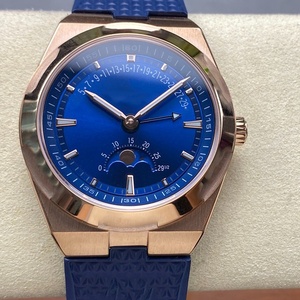 Reloj Deportivo Casual para Hombre, Esfera Azul Sunburst, Caja de Acero Inoxidable, Correa de Goma Azul, con Calendario - Product Image 3