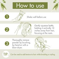 Shampooing en poudre libre et sec sans paraben et sans sulfate avec lait d'avoine