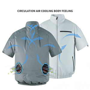 Outdoor heren AC-koeljas met ingebouwde ventilator, slim fit, zomer windjack met capuchon, plus size, ultradun, anti-UV, met ventilator - Product Image 2