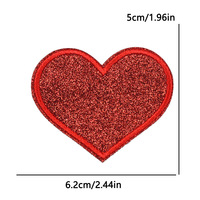 Nouveau Patch Cœur Brodé Pailleté Amour Doré Argenté Thermocollant pour le Commerce Transfrontalier
