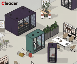 Cabine de bureau individuelle moderne pour télétravail, cabine téléphonique avec cadre en aluminium, mobilier <span class=keywords><strong>acoustique</strong></span>, facile à assembler, cabine de bureau portable - Product Image 5