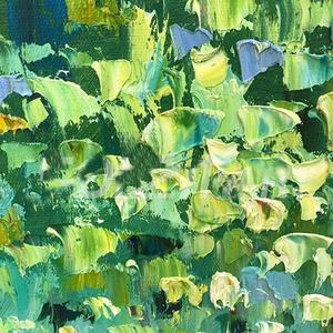 Peinture Impasto Originale Émeraude Vert Bleu, Art Abstrait, Peinture à l'Huile Artistique, Décoration Murale Abstraite Texturée 3D Encadrée - Product Image 6