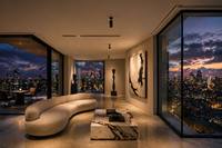Ventana Panorámica de Gran Tamaño con Marco de Aluminio y Doble Acristalamiento Insonorizado para Cocina, Estilo Villa Moderna BOCHARM