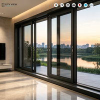 Ventana Abatible de Aluminio Estilo Europeo, Triple Acristalamiento, Rotura de Puente Térmico, Estándar para Casas Pasivas