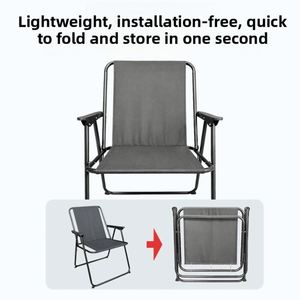 Chaise pliante de camping en aluminium, large et inclinable, pour extérieur, idéale pour la pause déjeuner, équipement de camping portable pour adultes - Product Image 4