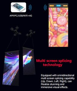 Écran LED personnalisable P25 Magic Carpet pour la publicité aérienne par drone, écran LED en maille holographique pour la vente - Product Image 6