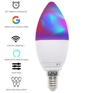 Ampoule LED intelligente à intensité variable, lumière de bougie RGB, commande vocale WiFi avec Alexa et Google Assistant, E14/E27, pour la maison, la chambre à coucher, la cuisine - Product Image 5
