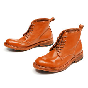 <span class=keywords><strong>Botas</strong></span> de Tobillo Originales de Alta Calidad para <span class=keywords><strong>Hombre</strong></span>, Estilo Británico de Moda, Lavadas, Retro, Hechas a Mano con Suela Goodyear, <span class=keywords><strong>Botas</strong></span> de Trabajo - Product Image 4
