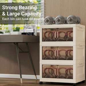 Wholesale Price <b>Large</b> PP Plastic Classic Style Multifunction Living Room Food Storage <b>Bins</b> & Toy Storage Box Stackable - Product Image 4