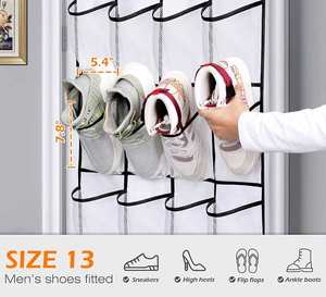 Hot Sale Over the Door <b>Shoe</b> Organizer 24 Large Mesh Pockets, White Made in Vietnam - Product Image 3
