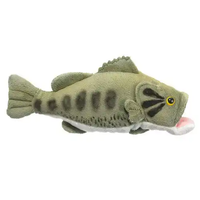 Vente en gros de jouets en peluche de poissons basseur à grande bouche, adorables, jouets en peluche de la vie marine, assortiment de jouets, animaux marins pour bébés