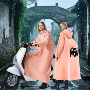 Customizável Estendido Solto Impermeável Adulto Unisex Espessado Poliéster <span class=keywords><strong>Raincoat</strong></span> com Ampla Capa Brim - Product Image 5