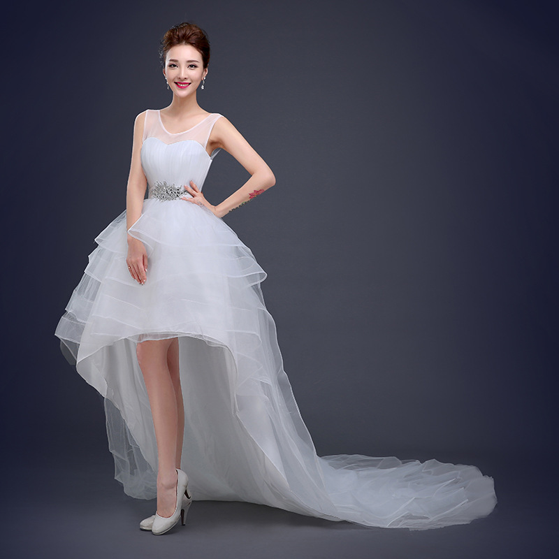 Shop 2019 Korea Style Sexy Front Short Back Long Wedding Dresses