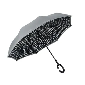 High Quality Factory Logo Custom Print Invert Easy Reverse Umbrella