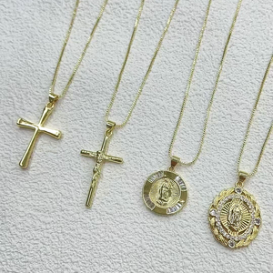 CH-LAP1122 Phổ Biến Bạc Mạ Chữ Thập Hình Charms Nhỏ Mạ Vàng Đồng Chữ Thập Mặt Dây Chuyền Thời Trang Đồ Trang Sức Bán Buôn - Product Image 3