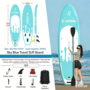 Hot Sale Custom Logo <b>Inflatable</b> SUP Board Kit with Aluminum Paddle & Travel Bag for Travel - Product Image 1