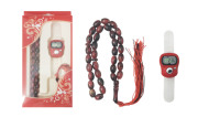 Sxh5136 En Stock cadeaux islamiques Tasbih En Plastique Multicolore Chapelet Doigt Compteur Boussole de Gros Ramadan Cadeau Ensemble