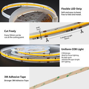 Dot Free Cob <b>Led</b> <b>Light</b> Strip 24v Adjustable White Flexible Cct Cob <b>Led</b> Strip - Product Image 4
