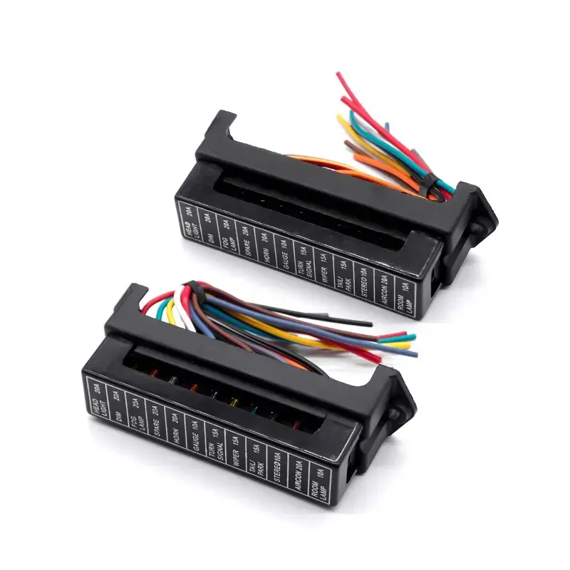 Caja de fusibles con arnés de Cable para coche, conjunto de Cable de alarma de 2 entradas 4 6 8 10 12