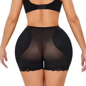 Pantalones de esponja 3D para mujer, ropa interior Sexy de cintura regordeta, bragas de encaje transparente, venta directa de fábrica