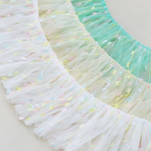 Deepeel AP439 10cm Sewing Accessories Trim Ribbon Fabric Child Doll Mesh Skirt Wedding Mesh Fold <strong>Lace</strong> - Product Image 5