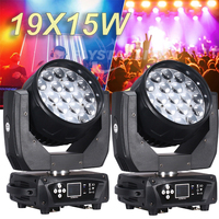 FLYSTARLITE 19x15W RGBW LED Moving Head Light Zoom Wash 4-60 Beam Angle 2500-6000K Température de couleur pour DJ, discothèque, bar DMX512