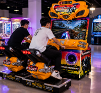 Machine de jeu vidéo d'arcade Lechuang à monnayeur, jeu de course de moto pour enfants en métal et plastique